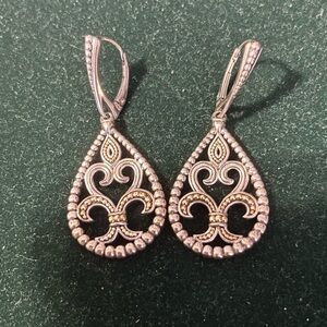 Lagos Gold and  Silver Teardrop Earrings